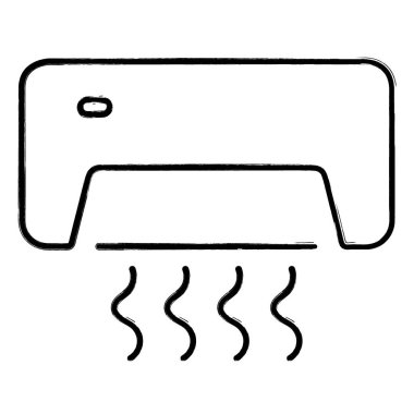 Klima simgesi, fırça darbeleri, vektör illüstrasyonu.