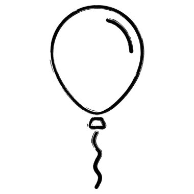 balon simgesi, fırça darbeleri, vektör illüstrasyonu.