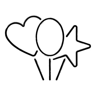 balon simgesi, fırça darbeleri, vektör illüstrasyonu.