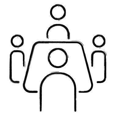 yönetim kurulu simgesi, fırça darbeleri, vektör illüstrasyonu.