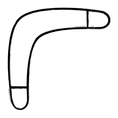 bumerang simgesi, fırça darbeleri, vektör çizimi.