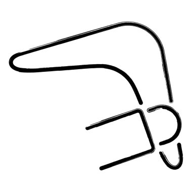 bumerang simgesi, fırça darbeleri, vektör çizimi.