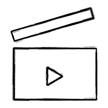 Klipsçi simgesi, fırça darbeleri, vektör illüstrasyonu.