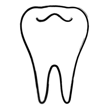 dişçi simgesi, fırça darbeleri, vektör illüstrasyonu.