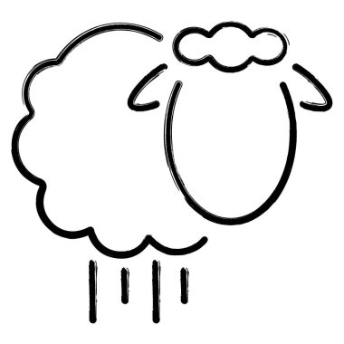 Kuzu simgesi, fırça darbeleri, vektör illüstrasyonu.