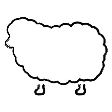 Kuzu simgesi, fırça darbeleri, vektör illüstrasyonu.