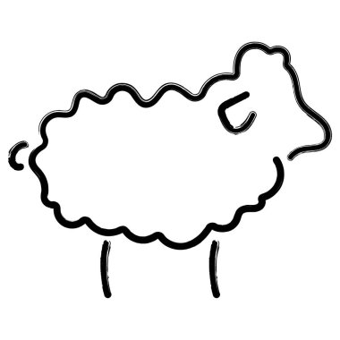 Kuzu simgesi, fırça darbeleri, vektör illüstrasyonu.