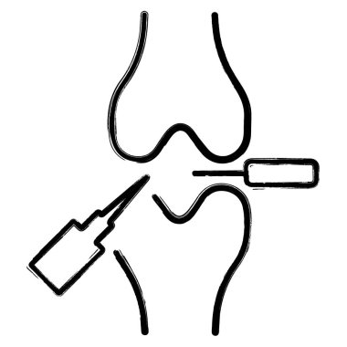 meniskal simge, fırça darbeleri, vektör illüstrasyonu.