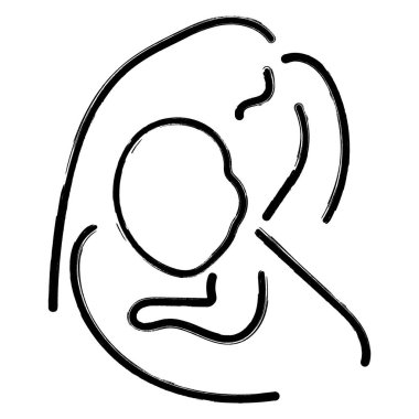 Anneler Günü simgesi, fırça darbeleri, beyaz b üzerinde vektör çizimi