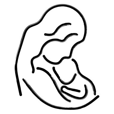 Anneler Günü simgesi, fırça darbeleri, beyaz b üzerinde vektör çizimi