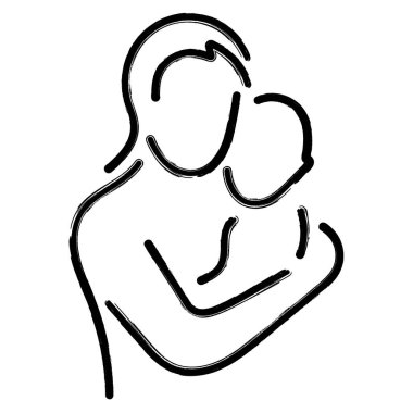 Anneler Günü simgesi, fırça darbeleri, beyaz b üzerinde vektör çizimi