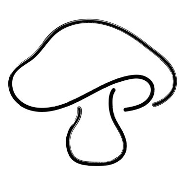 mantar simgesi, fırça darbeleri, beyaz sırt üzerinde vektör illüstrasyonu