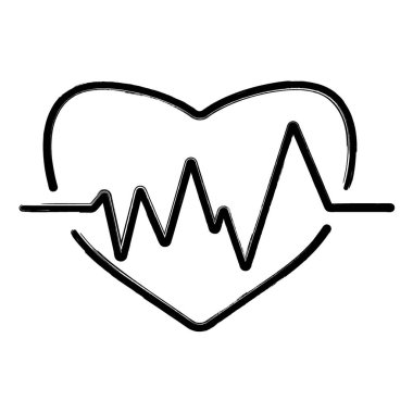 nabız simgesi, fırça darbeleri, beyaz sırt Grou 'nun vektör çizimi