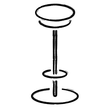 koltuk simgesi, fırça darbeleri, beyaz arka grupta vektör illüstrasyonu