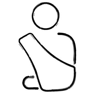 sapan simgesi, fırça darbeleri, beyaz sırtlı vektör illüstrasyonu