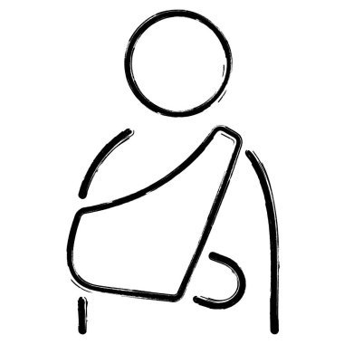 sapan simgesi, fırça darbeleri, beyaz sırtlı vektör illüstrasyonu