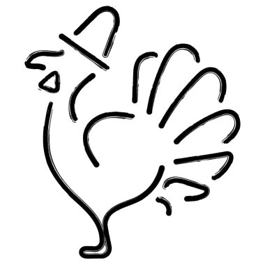 Şükran Günü ikonu, fırça darbeleri, vektör illüstrasyonu