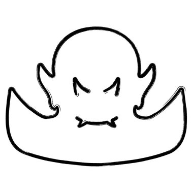 Vampir simgesi, fırça darbeleri, beyaz sırtlı vektör illüstrasyonu