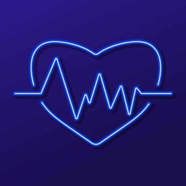 Nabız neon işareti, renkli modern tasarım eğilimleri siyah arka Grou