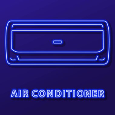 Havalandırma neon tabelası, modern parlayan pankart tasarımı, renk falı.