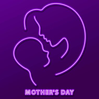 Anneler Günü tabelası, modern parlayan pankart tasarımı.