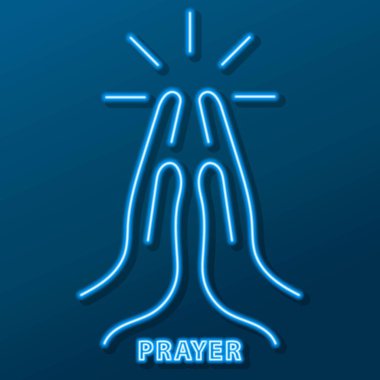 dua eden el neon işareti, modern parlayan pankart tasarımı.