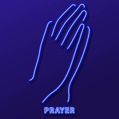 dua eden el neon işareti, modern parlayan pankart tasarımı.