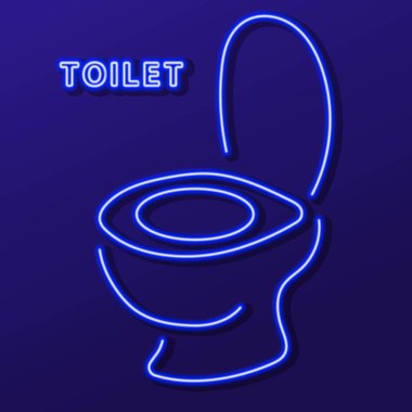 tuvalet neon ışığı, modern parlayan pankart tasarımı.