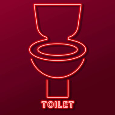 tuvalet neon ışığı, modern parlayan pankart tasarımı.