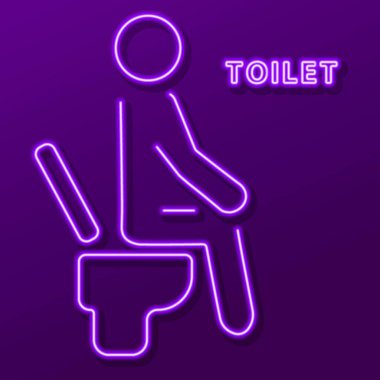 tuvalet neon ışığı, modern parlayan pankart tasarımı.