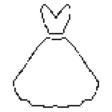 Gelinlik pikseli ikonu, 8-bit. İzole vektör illüstrasyonu.