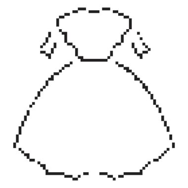 Gelinlik pikseli ikonu, 8-bit. İzole vektör illüstrasyonu.