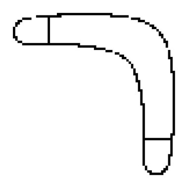 Bumerang pikseli simgesi, 8-bit. İzole vektör illüstrasyonu.