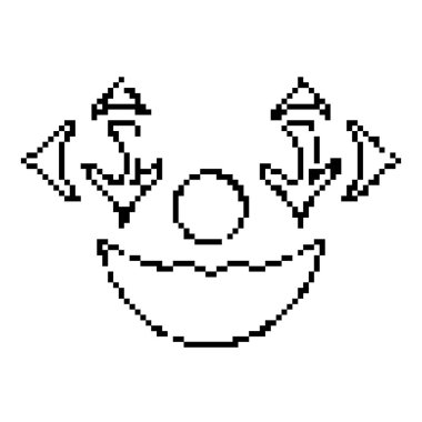 Palyaço pikseli simgesi, 8-bit. İzole vektör illüstrasyonu.