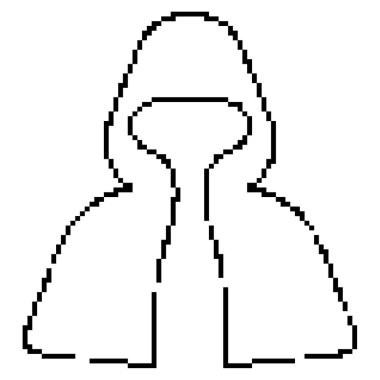 Koyu cüppeli piksel simgesi, 8-bit. İzole vektör illüstrasyonu.