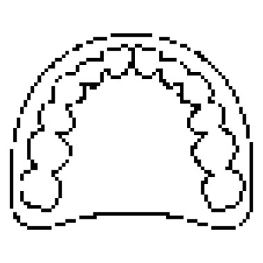 Dişçi diş pikseli ikonu, 8-bit. İzole vektör illüstrasyonu.