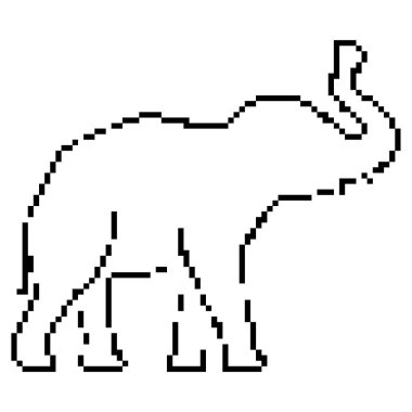 Fil pikseli ikonu, 8-bit. İzole vektör illüstrasyonu.