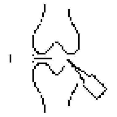 meniskal piksel simgesi, 8-bit. İzole vektör illüstrasyonu.