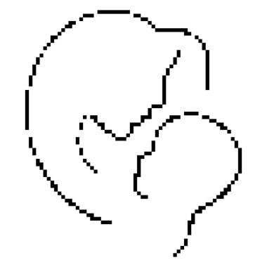 Anneler Günü pikseli ikonu, 8-bit. İzole vektör illüstrasyonu.