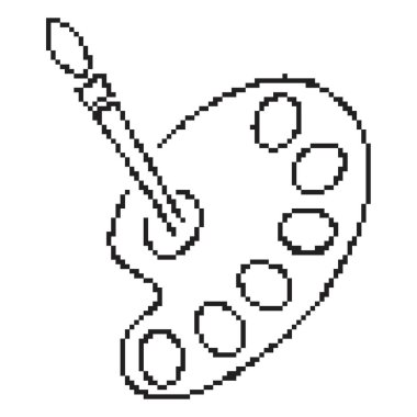 Palet piksel simgesi, 8-bit. İzole vektör illüstrasyonu.