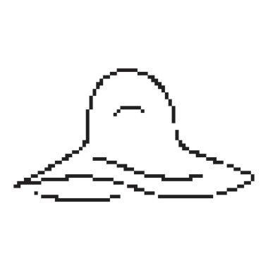 Pamela şapka pikseli ikonu, 8-bit. İzole vektör illüstrasyonu.