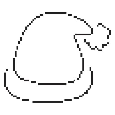 Noel Baba şapkası pikseli ikonu, 8-bit. İzole vektör illüstrasyonu.