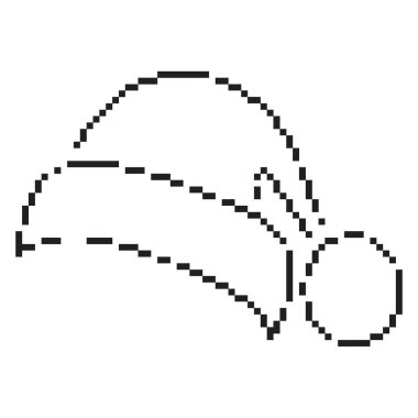 Noel Baba şapkası pikseli ikonu, 8-bit. İzole vektör illüstrasyonu.