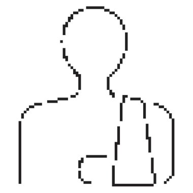 Sapan piksel simgesi, 8-bit. İzole vektör illüstrasyonu.