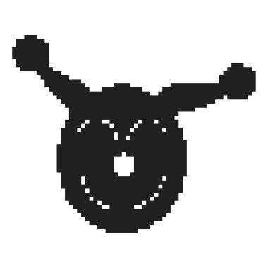 Palyaço pikseli simgesi, 8-bit. Beyaz arkaplanda vektör illüstrasyonu.