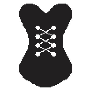 Korse pikseli simgesi, 8-bit. Beyaz arkaplanda vektör illüstrasyonu.