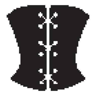 Korse pikseli simgesi, 8-bit. Beyaz arkaplanda vektör illüstrasyonu.