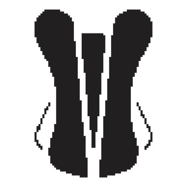 Korse pikseli simgesi, 8-bit. Beyaz arkaplanda vektör illüstrasyonu.