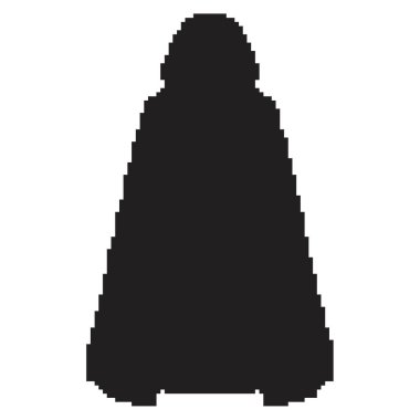 Koyu cüppeli piksel simgesi, 8-bit. Beyaz arkaplanda vektör illüstrasyonu.