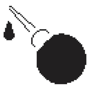 Lavman pikseli simgesi, 8-bit. Beyaz arkaplanda vektör illüstrasyonu